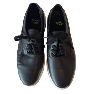Eileen Fisher Womens Prop Leather Platform Sneaker Size 7 Minimalist Sustainable